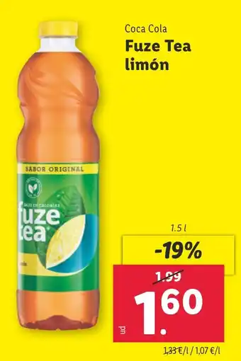 Lidl COCA COLA Fuze Tea limón oferta