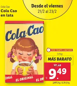 Lidl COLA CAO en lata oferta