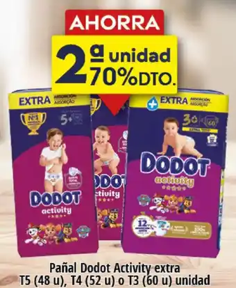 FROIZ Pañal Dodot Activity extra T5 (48 u), T4 (52 u) o T3 (60 u) oferta