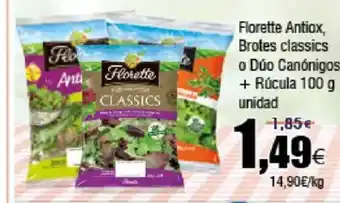 FROIZ FLORETTE Antiox, Brotes classics o Dúo Canónigos + Rúcula oferta