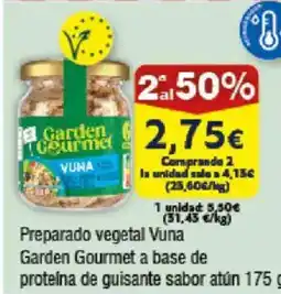 FROIZ Preparado vegetal Vuna Garden Gourmet a base de proteína de guisante sabor atún oferta