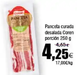 FROIZ COREN Panceta curada desalada porción oferta