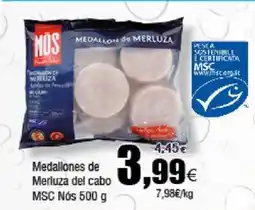 FROIZ NOS Medallones de Merluza del cabo MSC oferta