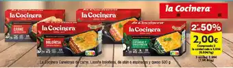 FROIZ LA COCINERA Canelones de carne, Lasaña boloñesa, de atún o espinacas y queso oferta