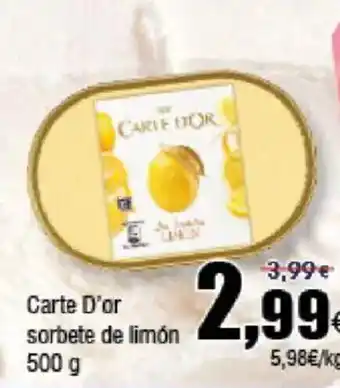 FROIZ CARTE DOR sorbete de limón oferta