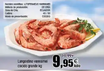 FROIZ Langostino vannamei cocido grande oferta