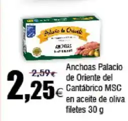 FROIZ Anchoas Palacio de Oriente del Cantábrico MSC en aceite de oliva filetes oferta