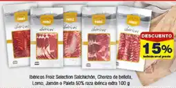 FROIZ Ibéricos Froiz Selection Salchichón, Chorizo de bellota, Lomo, Jamón o Paleta 50% raza ibérica extra oferta