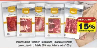 FROIZ Ibéricos Froiz Selection Salchichón, Chorizo de bellota, Lomo, Jamón o Paleta 50% raza ibérica extra oferta