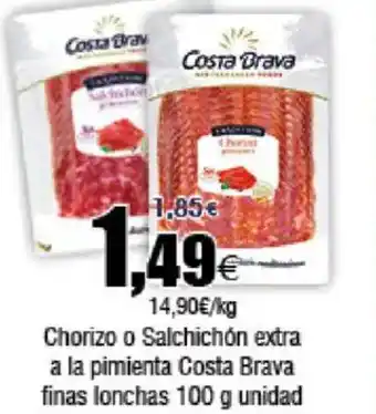 FROIZ COSTA BRAVA Chorizo o Salchichón extra a la pimienta finas lonchas oferta