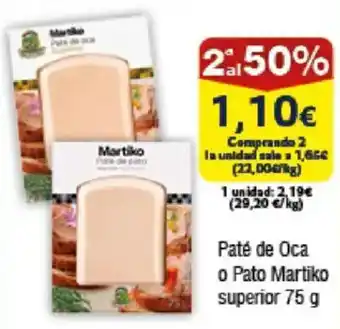 FROIZ Paté de Oca o Pato Martiko superior oferta