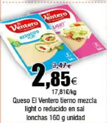 FROIZ EL VENTERO Queso tierno mezcla light o reducido en sal lonchas oferta