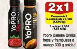 FROIZ YOPRO Danone Drinks fresa y frambuesa o mango oferta