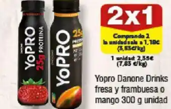 FROIZ YOPRO Danone Drinks fresa y frambuesa o mango oferta