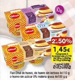 FROIZ Flan Dhul de huevo, de huevo sin lactosa o huevo sin azúcar 0% materia grasa oferta