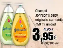 FROIZ JOHNSON'S Champú baby original o camomila oferta