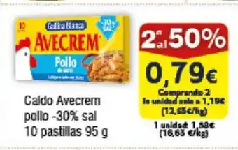 FROIZ Caldo Avecrem pollo -30% sal 10 pastillas oferta