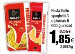 FROIZ GALLO Pasta spaghetti 3 o plumas 6 oferta