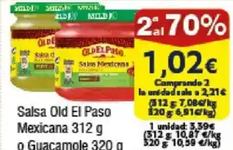 FROIZ Salsa Old El Paso Mexicana o Guacamole oferta