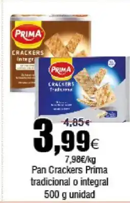 FROIZ PRIMA Pan Crackers tradicional o integral oferta