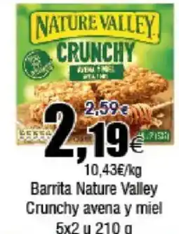 FROIZ NATURE VALLEY Barrita Crunchy avena y miel 5x2 u oferta