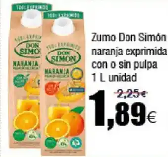 FROIZ DON SIMON Zumo naranja exprimida con o sin pulpa oferta