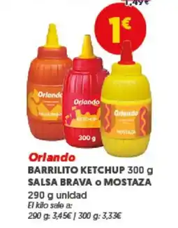 FROIZ ORLANDO Barrilito ketchup salsa brava o mostaza oferta