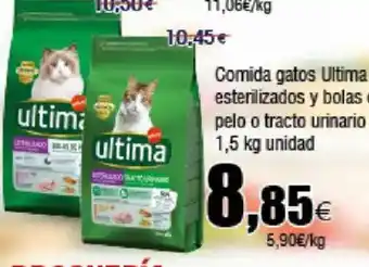 FROIZ ULTIMA Comida gatos esterilizados y bolas de pelo o tracto urinario oferta