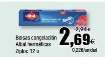 FROIZ ALBAL Bolsas congelación herméticas Ziploc 12 u oferta