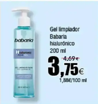 FROIZ Gel limpiador Babaria hialurónico oferta