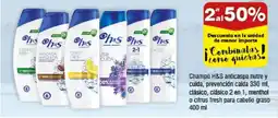 FROIZ H&S Champú anticaspa nutre y cuida, prevención calda clásico, clásico 2 en 1, menthol o citrus fresh para cabello graso oferta