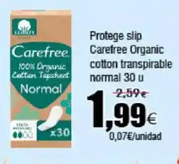 FROIZ CAREFREE Protege slip Organic cotton transpirable normal 30 u oferta