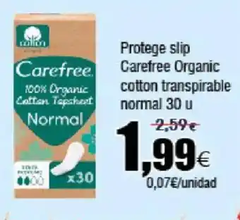 FROIZ CAREFREE Protege slip Organic cotton transpirable normal 30 u oferta