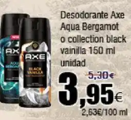 FROIZ AXE Desodorante Aqua Bergamot o collection black vainilla oferta