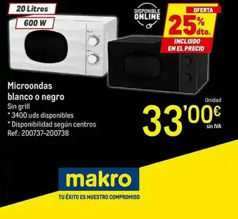 Makro Microondas Blanco O Negro oferta