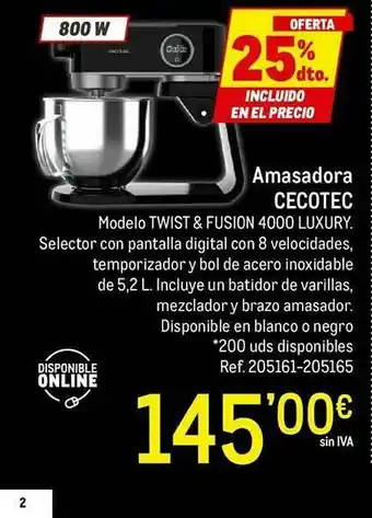Makro Amasadora Cecotec oferta