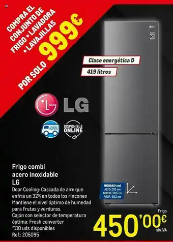 Makro Frigo Combi Acero Inoxidable Lg oferta