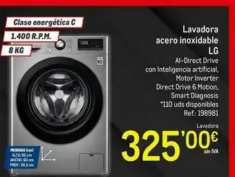 Makro Lavadora Acero Inoxidable Lg oferta