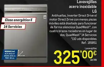 Makro Lavavajillas Acero Inoxidable Lg oferta
