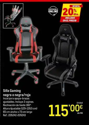 Makro Silla Gaming Negra O Negra Roja oferta