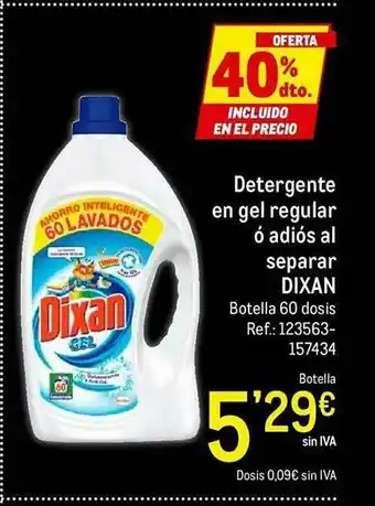 Makro Detergente En Gel Regular ó Adiós Al Separar Dixan oferta