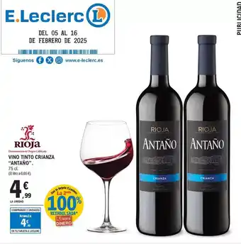 E.Leclerc Rioja - vino tinto crianza oferta