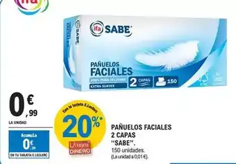 E.Leclerc Sabe - pañuelos faciales 2 capas oferta