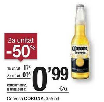 BonpreuEsclat 2a Unitat -50% Cervesa Corona oferta