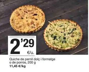 BonpreuEsclat Quiche De Pernil Dolç I Formatge O De Porros oferta