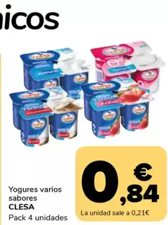 Supeco CLESA Yogures varios sabores oferta