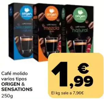 Supeco ORIGEN & SENSATIONS Café molido varios tipos oferta