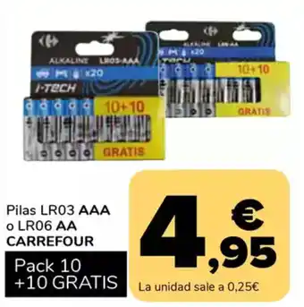 Supeco CARREFOUR Pilas LR03 AAA o LR06 AA oferta