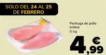 Supeco Pechuga de pollo entera oferta