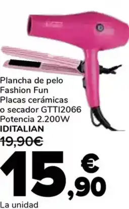 Supeco IDITALIAN  Plancha de pelo fashion fun placas cerámicas o secador gtti2066 potencia 2.200w oferta